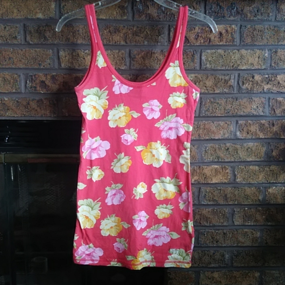 Abercrombie & Fitch  floral coral pink tank